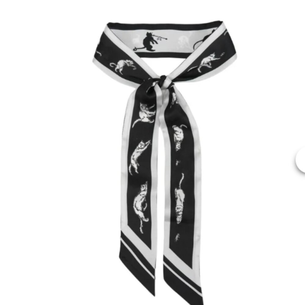 Antics Skinny Scarf - Black/White - NEW